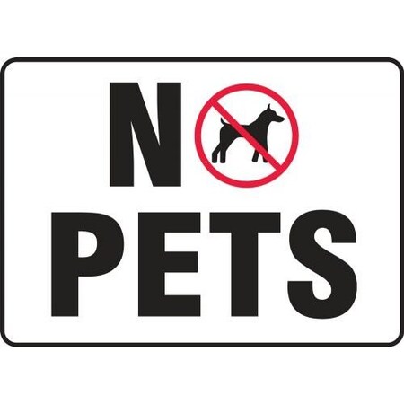 PET SIGNS NO PETS 10 In  X 14 In  ADHESIVE MCAW550XV
